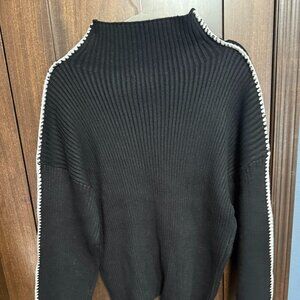 Womens Black with White Detail Boutique Sweater - Size L